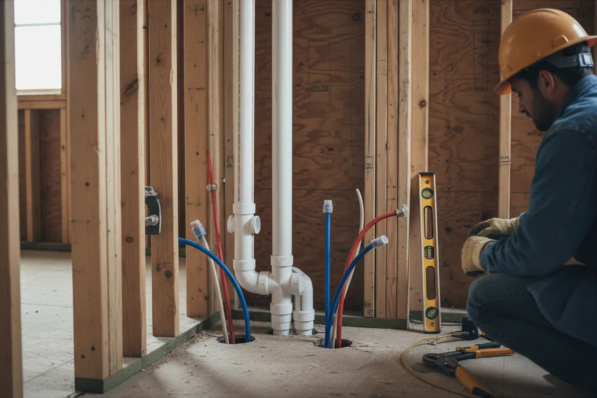 Drain and supply rough-in during Garbage Disposal Repair in Leesburg